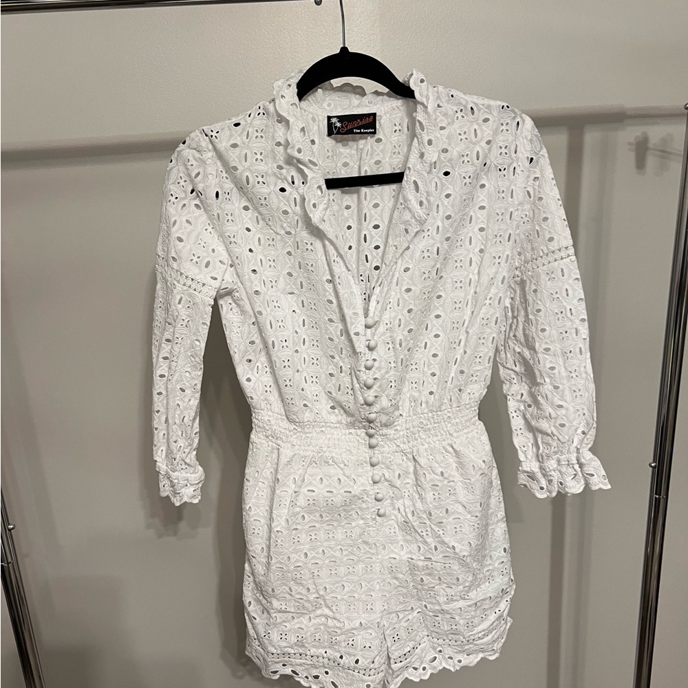 THE KOOPLES White Lace Romper